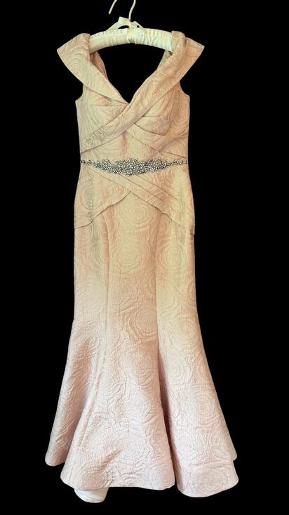 Terani Couture Dresses & Skirts - Terani Couture Womens Pink Blush Off Shoulder Jacquard Mermaid Formal Gown Sz. 6